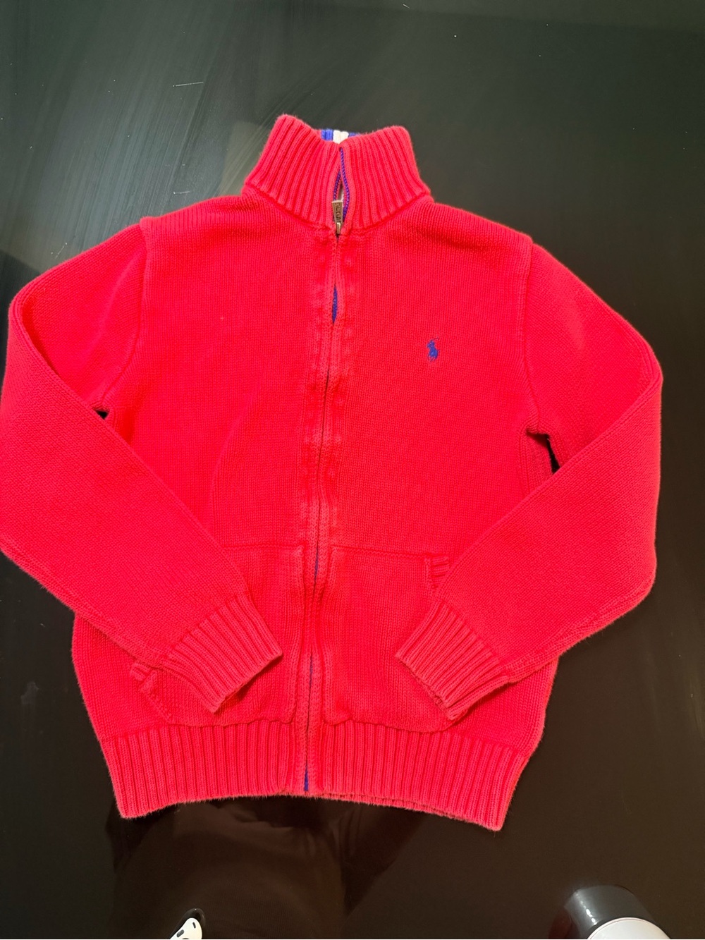 Polo by Ralph Lauren Kids Bright Red Zip Front Sweater